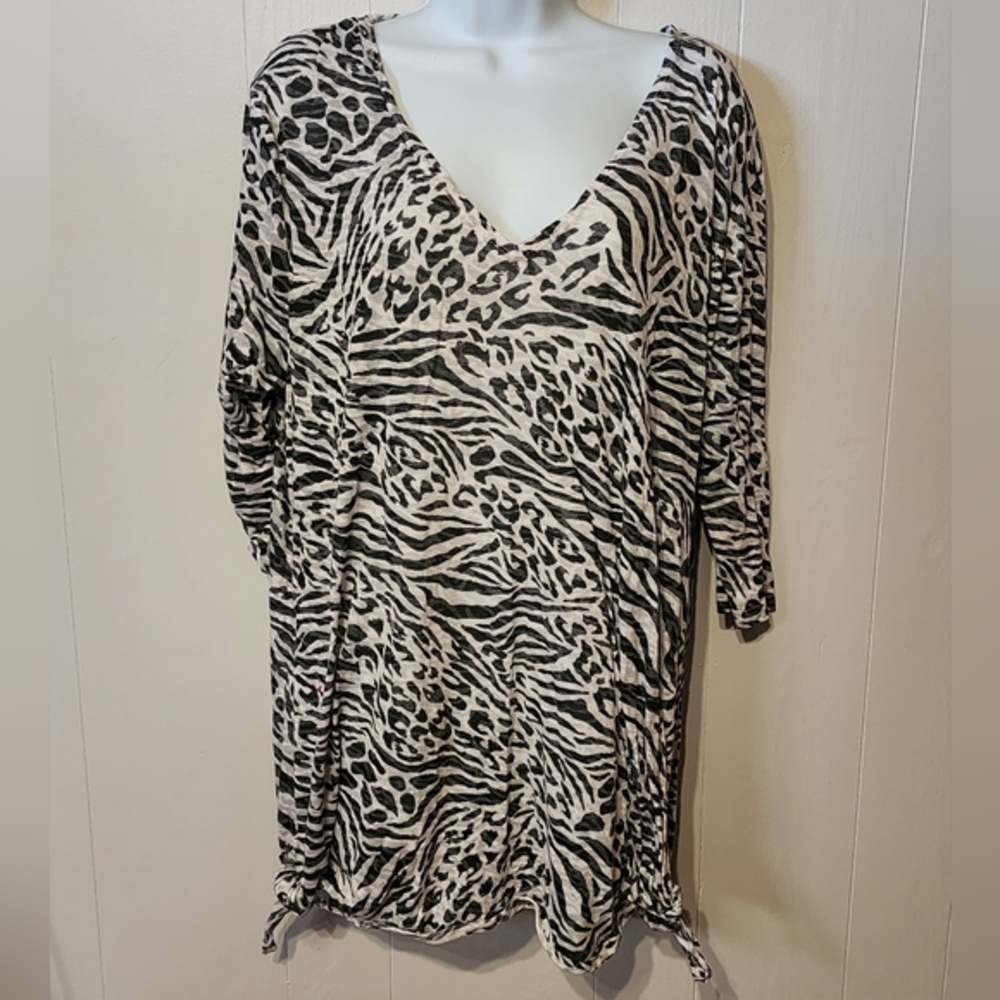 Portacruz 2X‎ Swimsuit Coverup Animal Print Beach